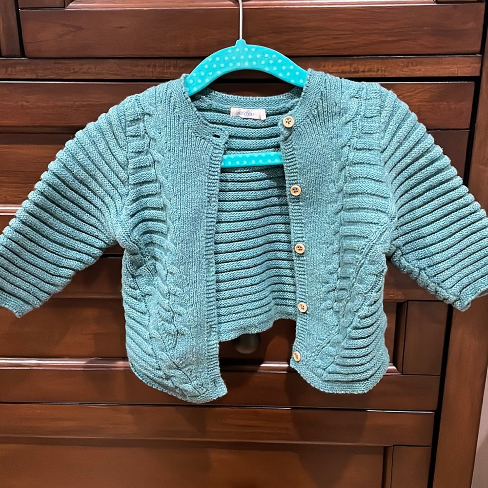 Bout’ Chou Blue/green sweater 18m